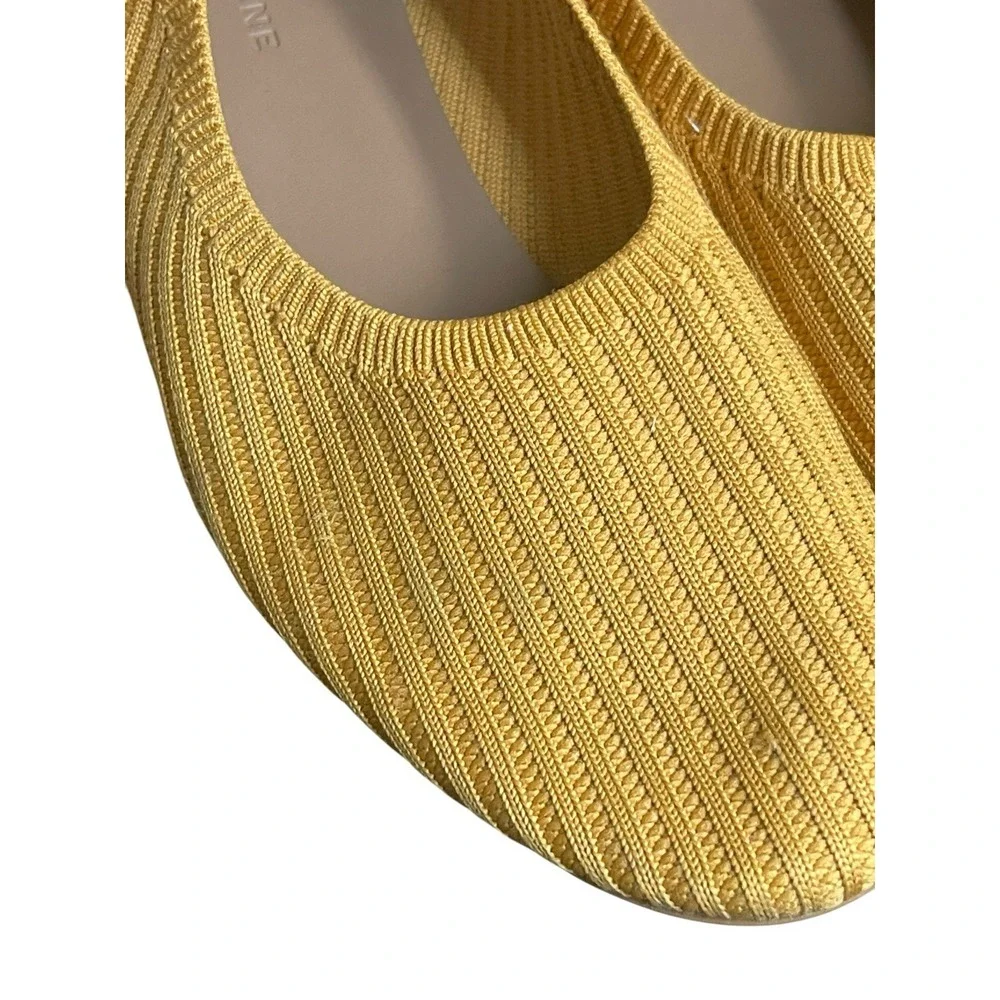 Everlane The Day Glove Flats in Re-Knit Woven Ballet Stretch Mustard Yellow 10